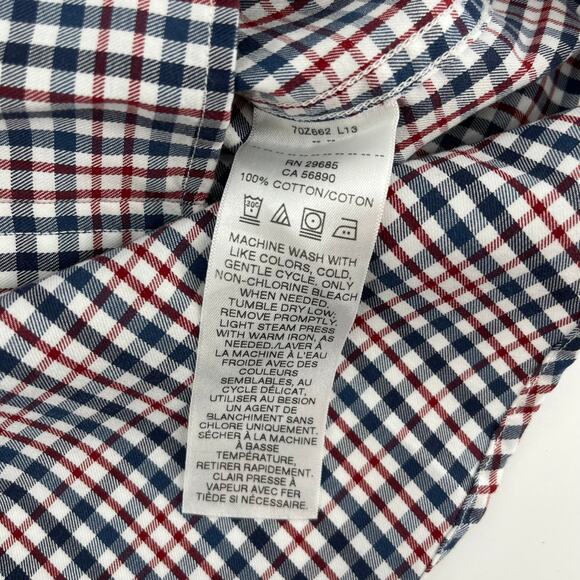 Pendleton Bridgeport blue red check long sleeve button front shirt (M) - Picture 6 of 6